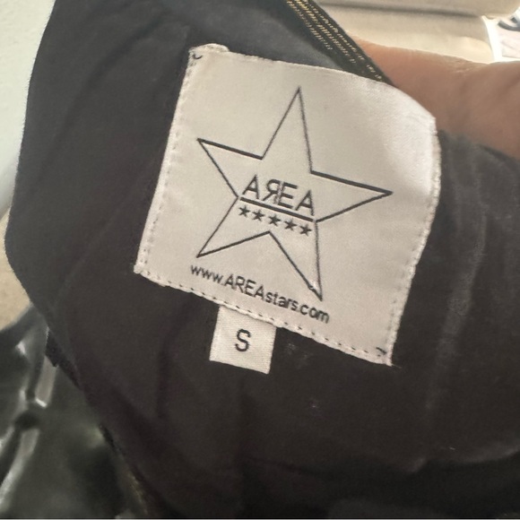 AREA Black and Gold Relaxed Tiered Mini Dress - Size S - Picture 6 of 6